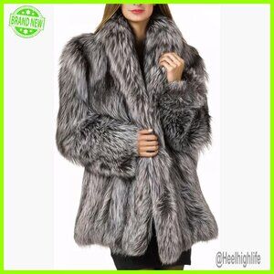 Plus Size Faux Fur Parka Jacket Winter Warm Fluffy Overcoat Loose Fit